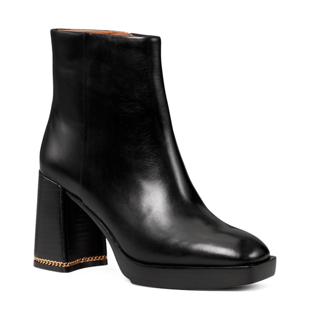 TORY BURCH RUBY PLATFORM CHAIN INLAY HEEL BOOTS - Picture 3 of 15